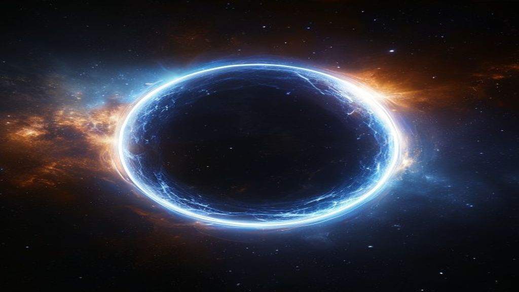 A futuristic, glowing ring of concentrated solar energy encircling the Moon's equator. Sleek, modern abstract compositio