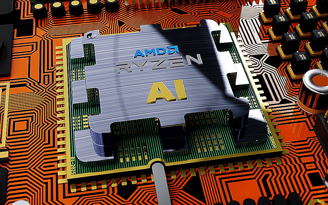 an amd radeon processor on top of a printed circuit board