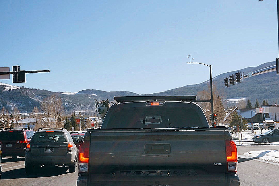 a truck that is sitting in the street