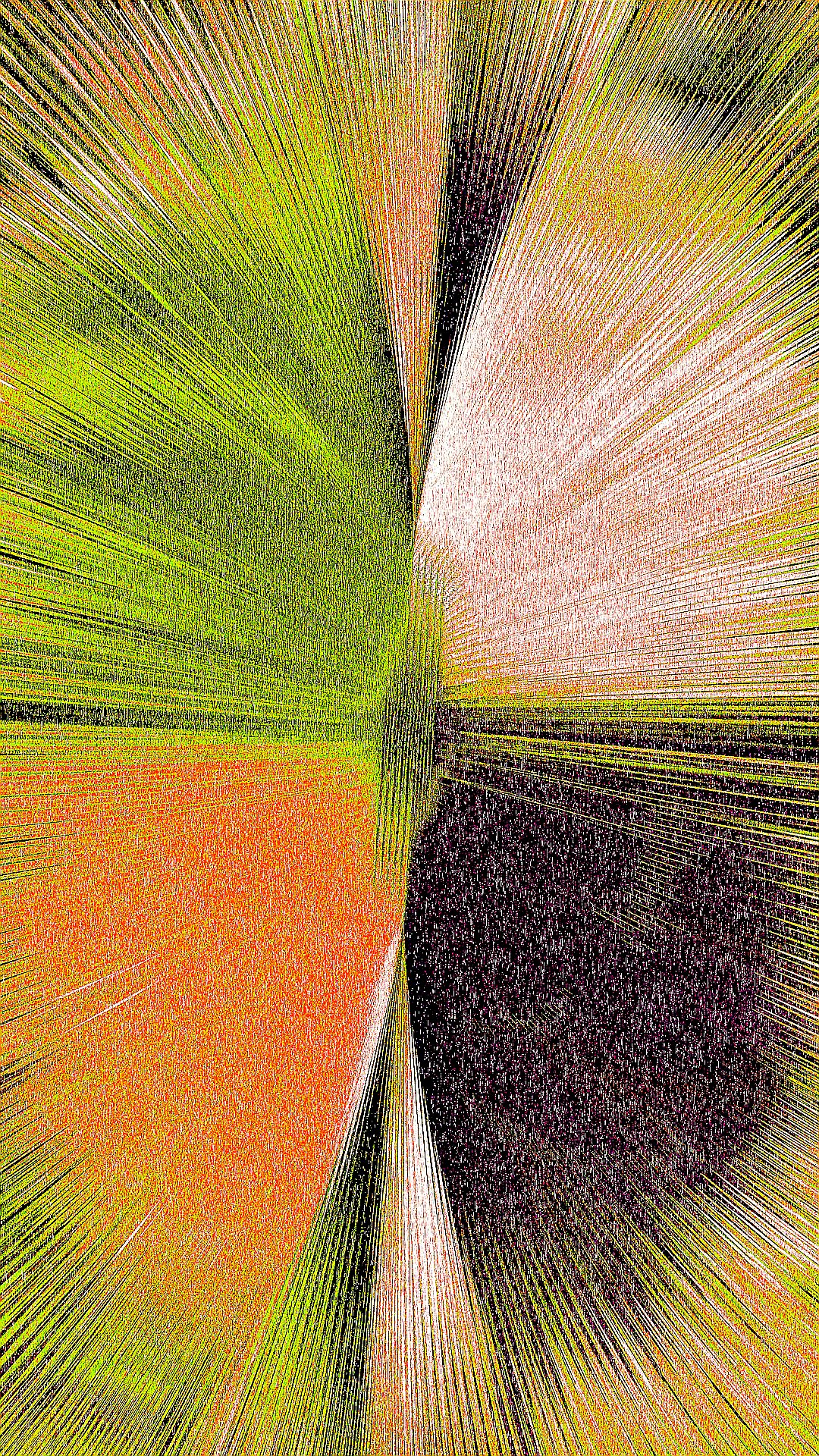 Abstract, textured image featuring radial lines.