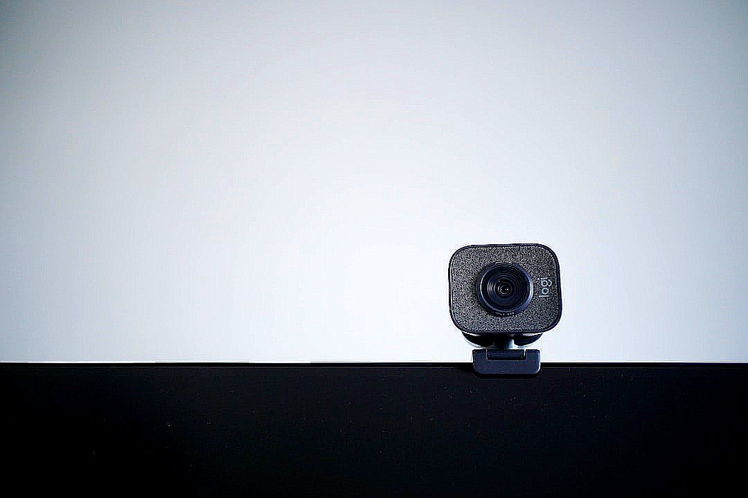 black speaker on white table