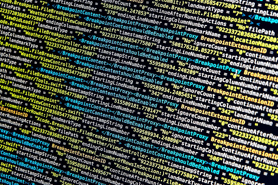 turned-on monitor displays source codes