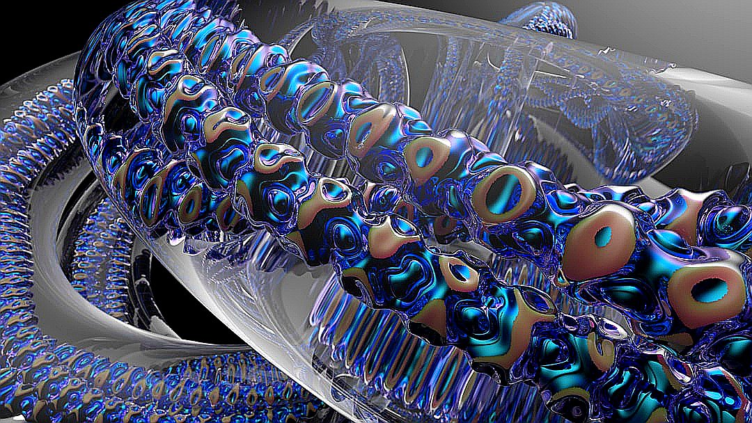 a computer generated image of a blue and purple object