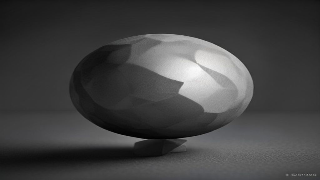 Abstract 3D render of a fragmented crystalline structure being smoothed into a perfect sphere by an invisible force. Sof