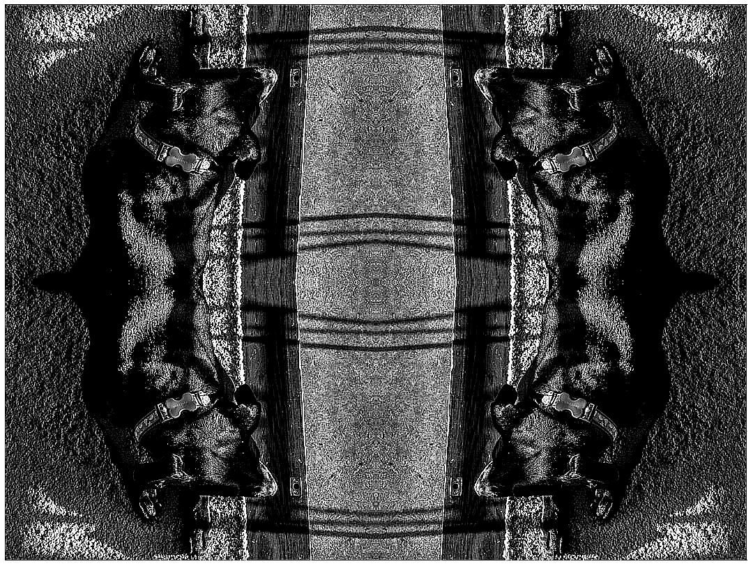 A black and white photo of a pattern