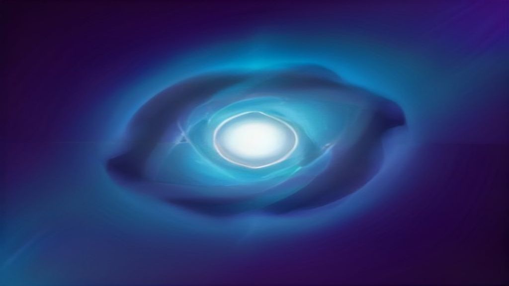 A series of concentric holographic rings collapsing toward a singular glowing core. Cinematic depth of field, neon cyan 