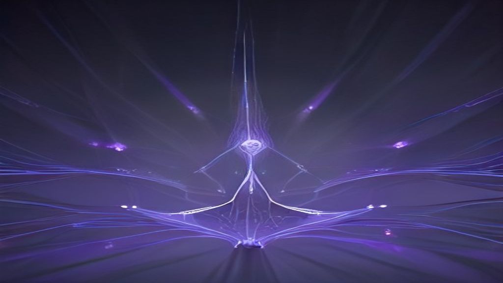 A vast, futuristic network of interconnected light filaments forming a precise, complex mathematical lattice. Ethereal w