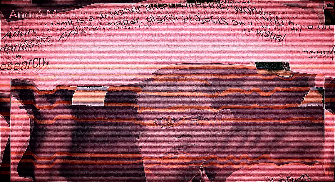 Distorted abstract portrait with glitch effects