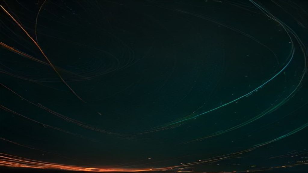 Modern abstract composition of glowing copper wires weaving through a swirling digital sandstorm. Ethereal neon light pu