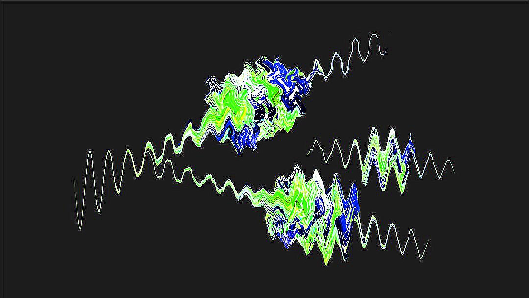 A picture of a sound wave on a black background