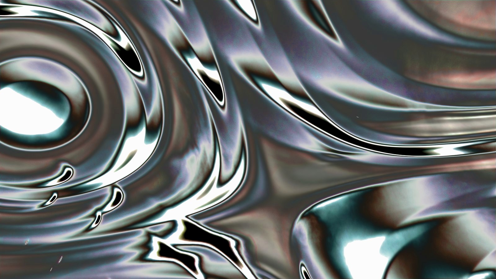 Abstract metallic swirls with reflections and highlights
