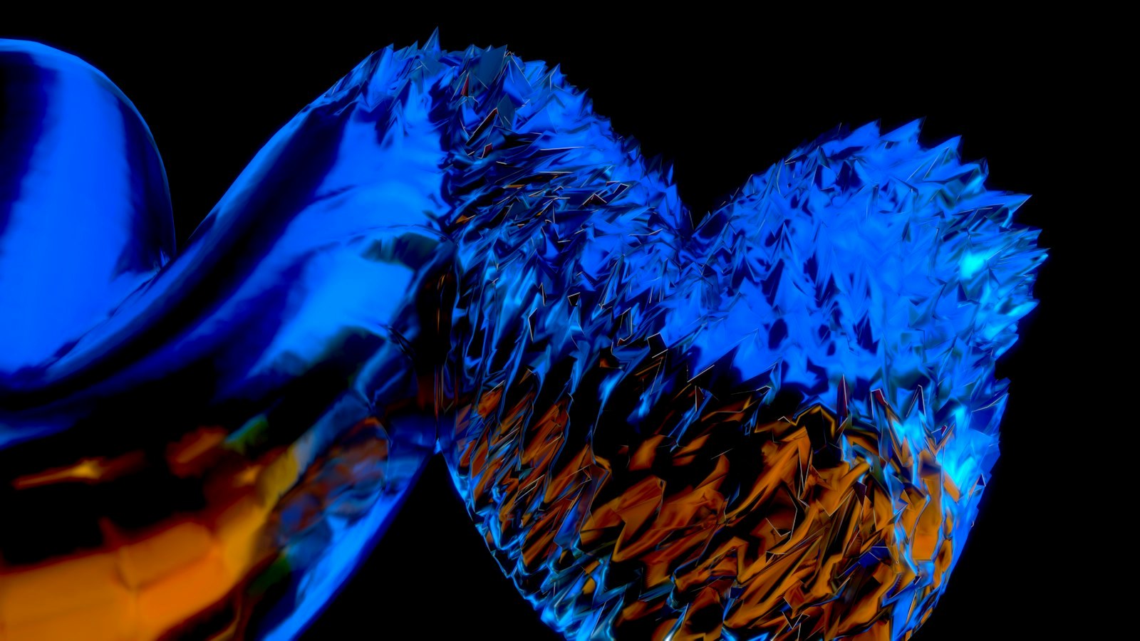 a close up of a blue vase with a black background