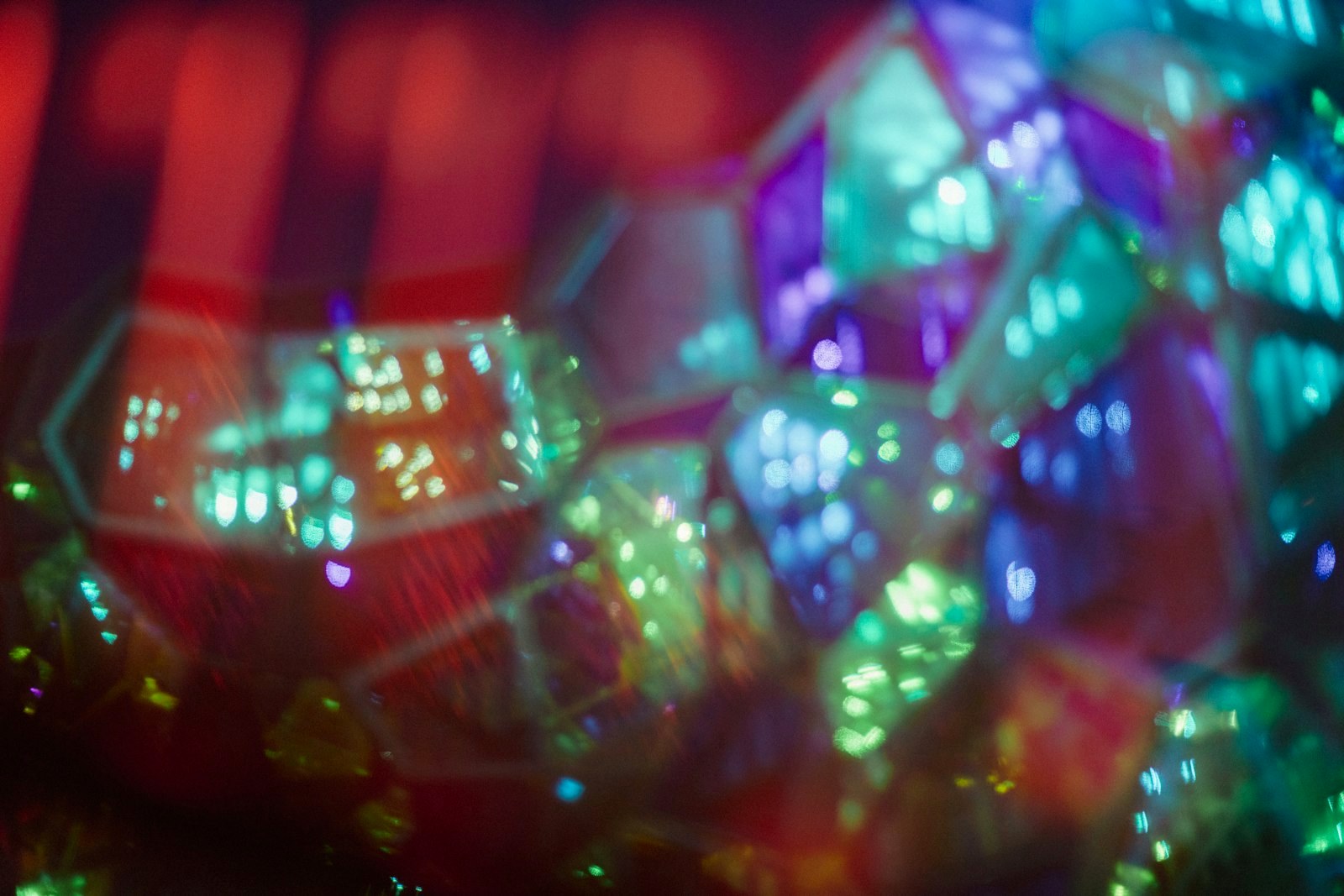 a close up of a bunch of dices on a table