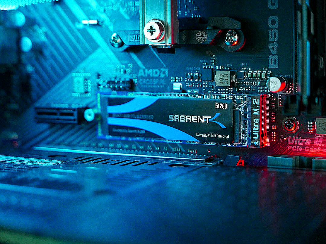 black and blue audio mixer
